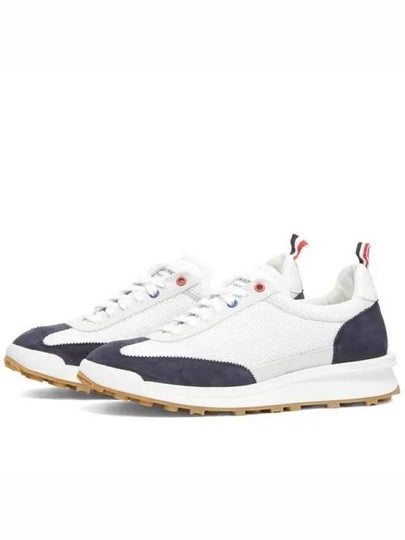 Fine Kid Suede Tech Runner Sneaker Navy - THOM BROWNE - BALAAN 2