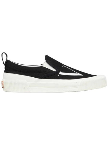 VLTN Canvas Slip-On Black - VALENTINO - BALAAN 1