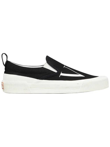 VLTN Canvas Slip-On Black - VALENTINO - BALAAN 1