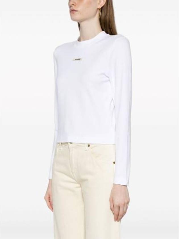 Le Gros Grain Manches Long Sleeve T-Shirt White - JACQUEMUS - BALAAN 4