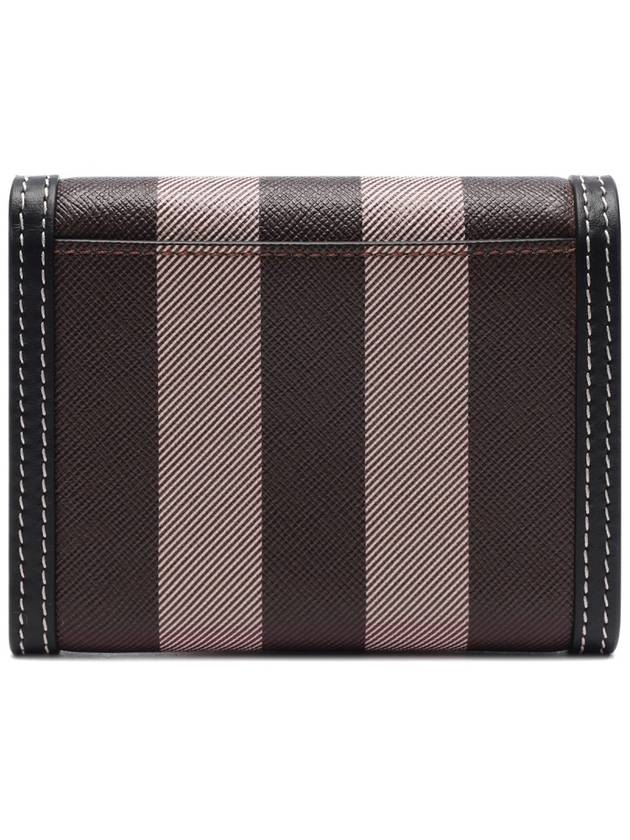 Check Print Leather Half Wallet Brown - BURBERRY - BALAAN 5