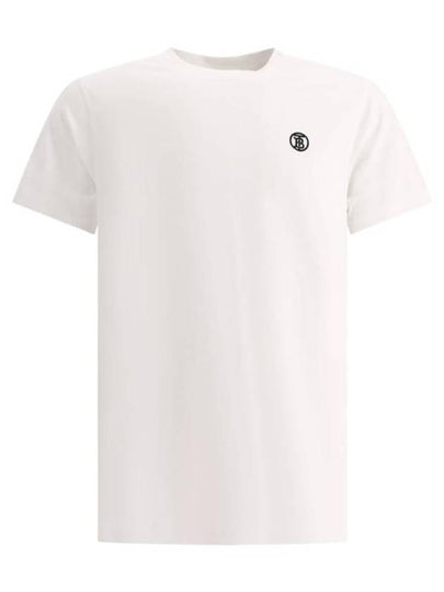 Embroidered Monogram Organic Cotton Short Sleeve T-Shirt White B0651081898 - BURBERRY - BALAAN 2