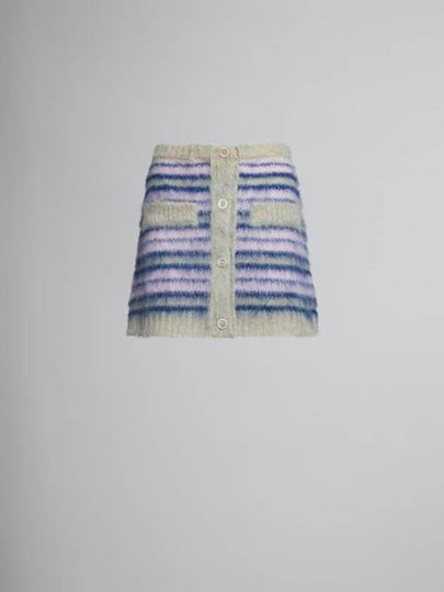 Striped Mohair A-Line Skirt Grey - MARNI - BALAAN 2