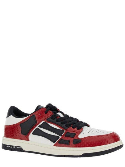 'Skel Top Low' Red Sneakers With Skeleton Patch In Leather Man - AMIRI - BALAAN 2