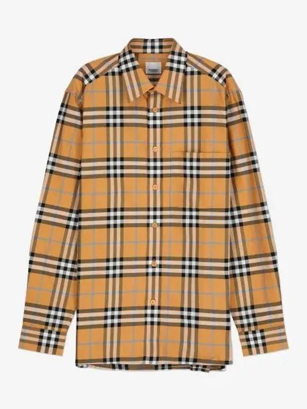 Men's Vintage Check Long Sleeve Shirt Dusty Orange - BURBERRY - BALAAN 2