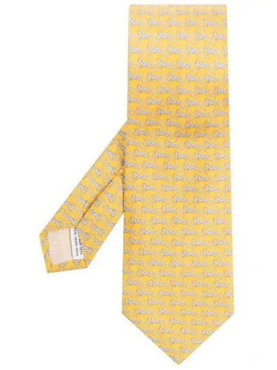 Tiger Print Silk Tie Yellow - SALVATORE FERRAGAMO - BALAAN 2