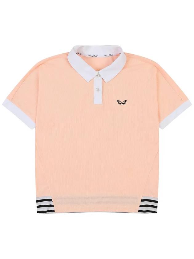 Loose fit poly golf t-shirt CORAL - WHITEBALL - BALAAN 10