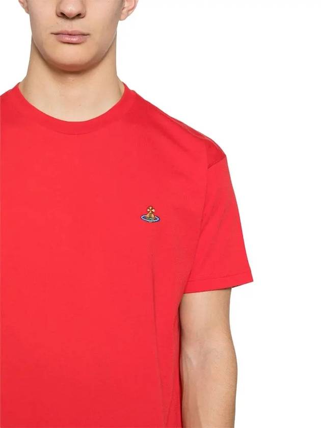 ORB Logo Cotton Short Sleeve T-Shirt Red - VIVIENNE WESTWOOD - BALAAN 3