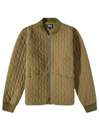 115670 OLIVE Quilted Liner Jacket - STUSSY - BALAAN 1