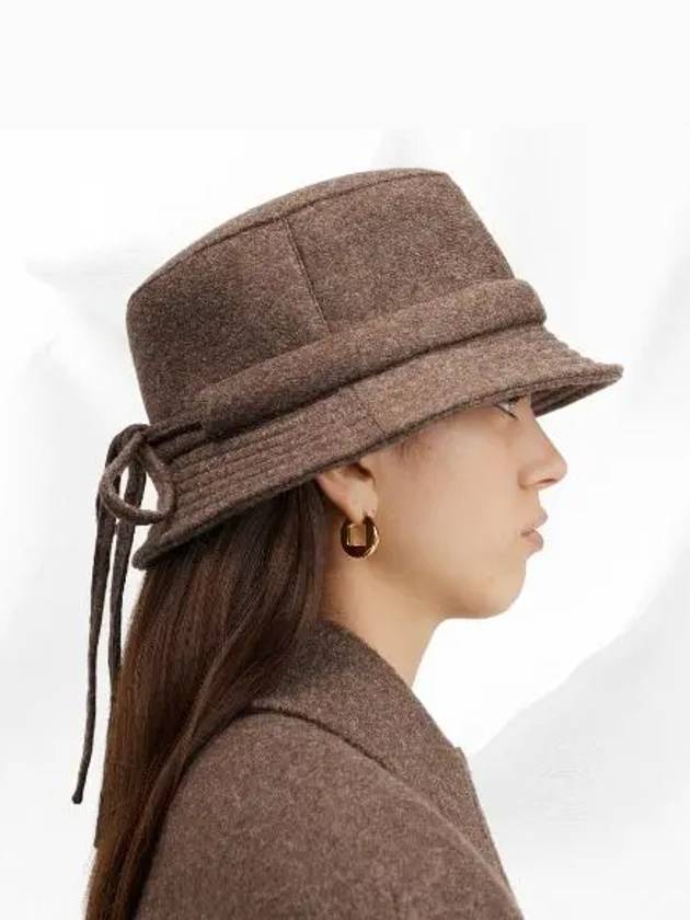 Le Bob Gadjo Bow Bucket Hat Dark Brown - JACQUEMUS - BALAAN 4