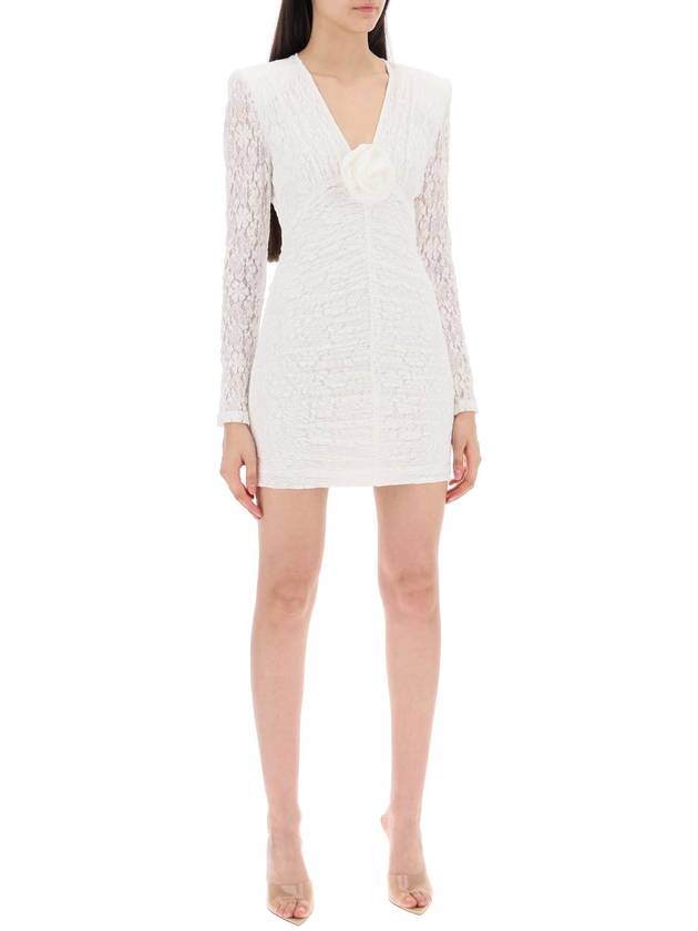 lace mini dress with removable flower detail - ROTATE - BALAAN 2