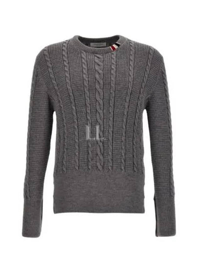 RWB Cable Wool Knit Top Grey - THOM BROWNE - BALAAN 2