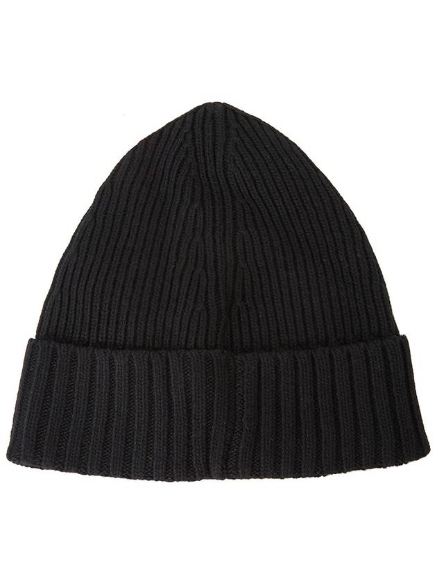 Kids Logo Wool Cashmere Beanie Black - STONE ISLAND - BALAAN 3