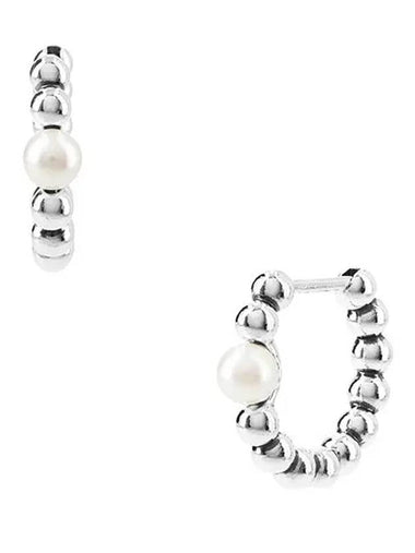 Treated Freshwater Cultured Pearl Bead Hoop Earrings Silver - PANDORA - BALAAN 1