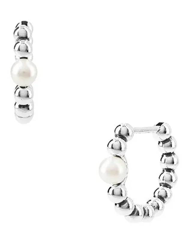 Treated Freshwater Cultured Pearl Bead Hoop Earrings Silver - PANDORA - BALAAN 3