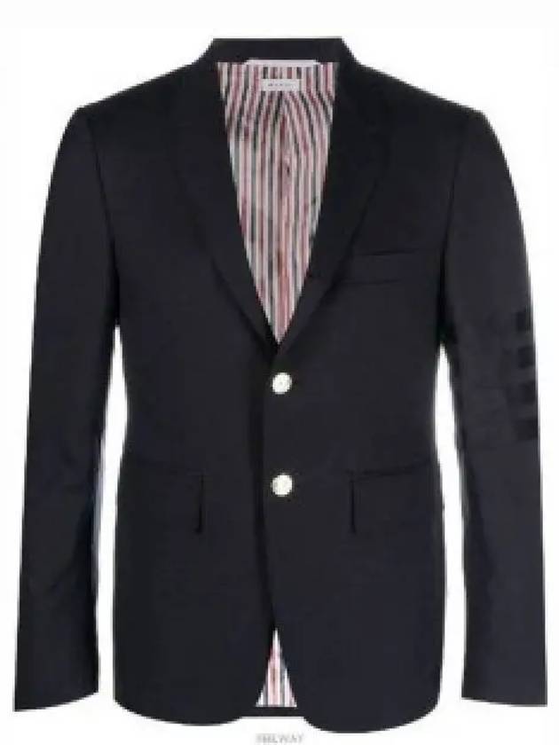 Plain Weave Suiting 4 Bar Classic Sport Jacket Dark Blue - THOM BROWNE - BALAAN 2