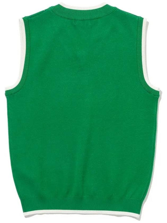 Unisex Viscose Argyle Knit Vest GREEN - 20THHOLE - BALAAN 2