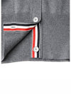 Milano Stitch 4 Bar Classic V Neck Fine Merino Wool Cardigan Medium Grey - THOM BROWNE - BALAAN 8