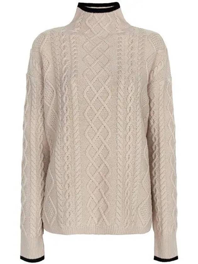 Beige Feltro Wool Cashmere Turtleneck Sweater 008 1209414 - MAX MARA - BALAAN 1