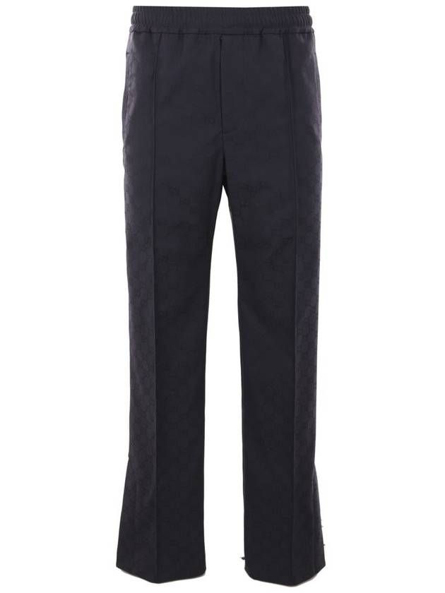 Web Polyester GG Jacquard Straight Pants Blue - GUCCI - BALAAN 3