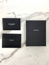 Embossed Leather Card Wallet Black - SAINT LAURENT - BALAAN 9