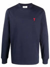 Small Heart Logo Sweatshirt Navy - AMI - BALAAN 3