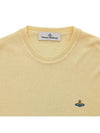 Men's ORB Embroidered Logo Wool Knit Top Yellow - VIVIENNE WESTWOOD - BALAAN 4