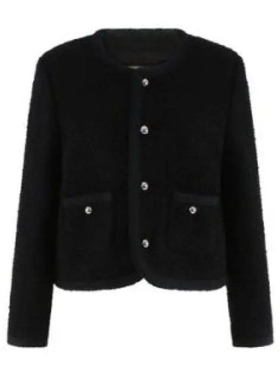 Chelsea Cashmere Bouclette Natté Jacket Black - CELINE - BALAAN 2