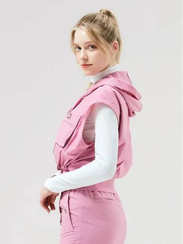 Golf Hooded Zip Up Vest Vest Pink - HENRY STUART - BALAAN 1