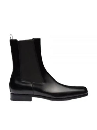 Brushed Leather Chelsea Boots Black 2TG206 P39 - PRADA - BALAAN 1