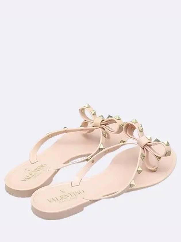 S0552 PVS P45 Water Pink Color Ribbon Rock Stud Women Sandals Size 37 240MM - VALENTINO - BALAAN 4