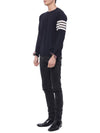 4 Bar Armband Classic Merino Wool Knit Top Navy - THOM BROWNE - BALAAN 5