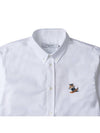 Maison Kitsune Men's Dressed Fox Patch Cotton Shirt KM00488WC2010 WH - MAISON KITSUNE - BALAAN 3