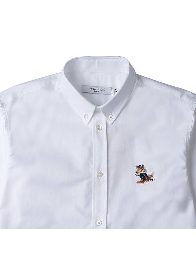 Dressed Fox Patch Relaxed Long Sleeve Shirt White - MAISON KITSUNE - BALAAN 4