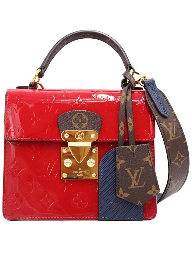 Women s Louis Vuitton M90505 Scarlet Red Vernis Leather Gold Plated Spring Street Top Handle 2WAY gt bag Gangbuk used luxury goods - LOUIS VUITTON - BALAAN 2