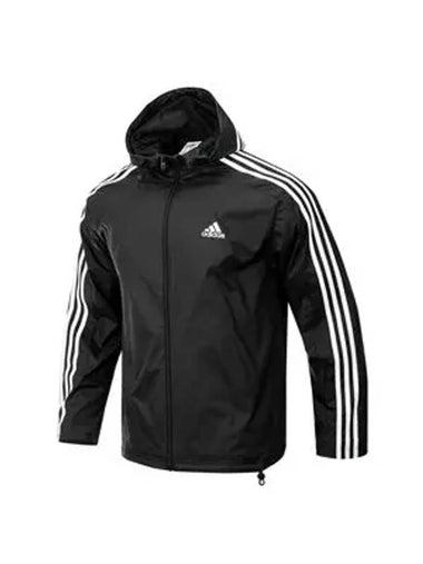 Essentials 3S Woven Windbreaker Black - ADIDAS - BALAAN 1