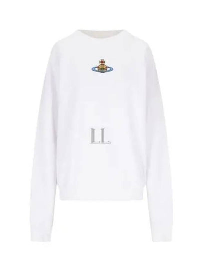 ORB Logo Crewneck Sweatshirt White - VIVIENNE WESTWOOD - BALAAN 2