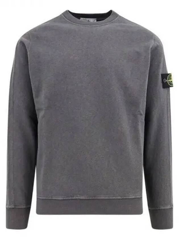 Logo Patch Crew Neck Sweatshirt Dark Grey - STONE ISLAND - BALAAN 2