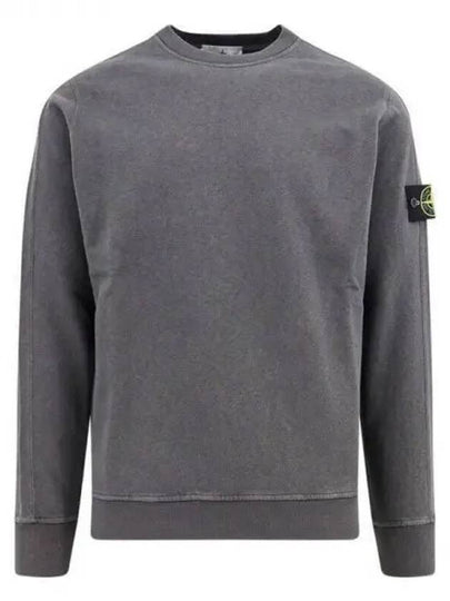 Logo Patch Crew Neck Sweatshirt Dark Grey - STONE ISLAND - BALAAN 2