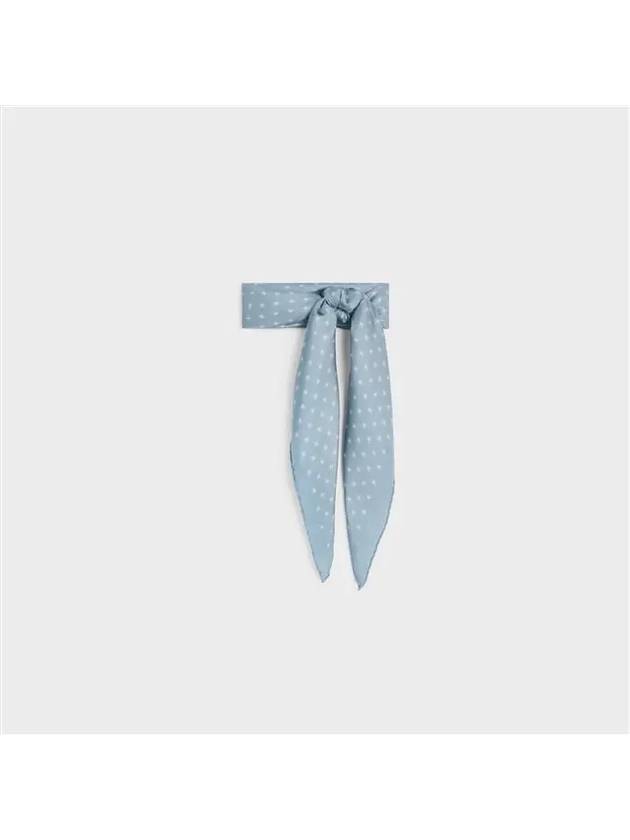 Triomphe Square Silk Twill Scarf Grey Blue - CELINE - BALAAN 4