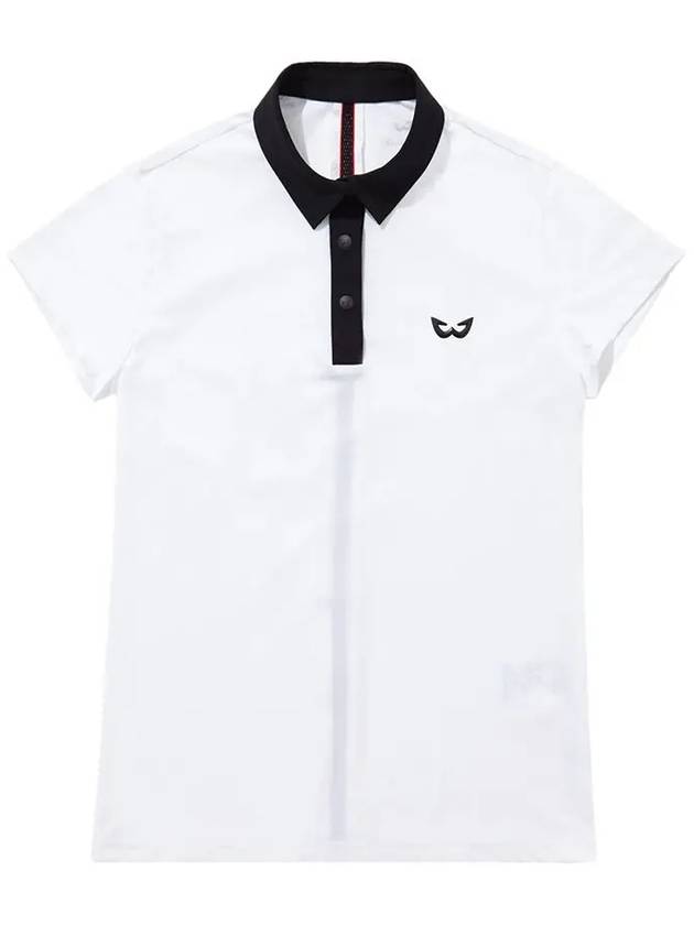 Golf Wear Simple Collar Short Sleeve Golf T-shirt WB21SUWT01WH White - WHITEBALL - BALAAN 5