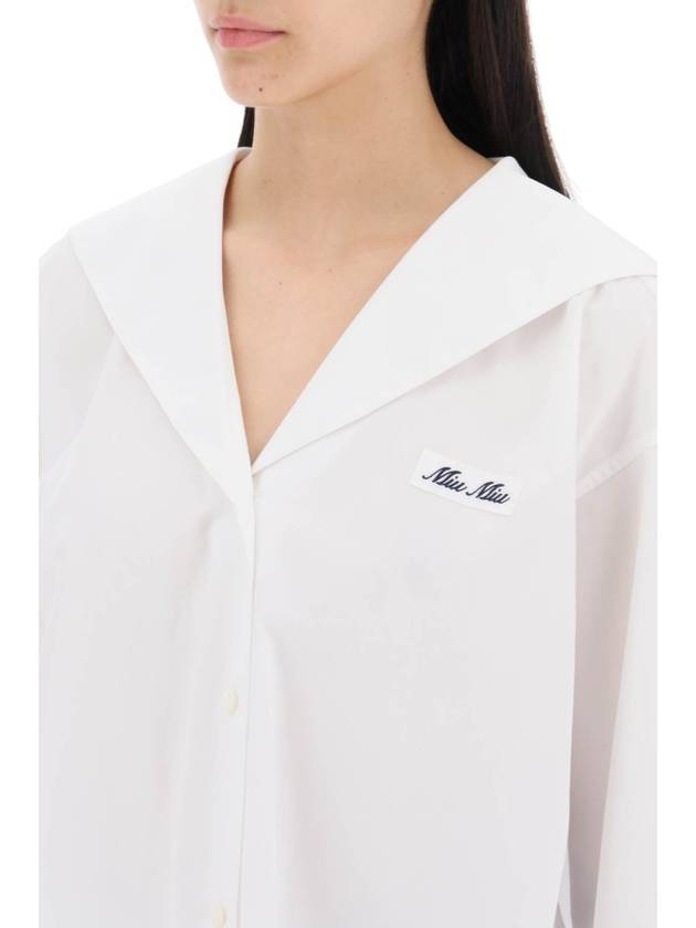 Poplin Shirt White - MIU MIU - BALAAN 5