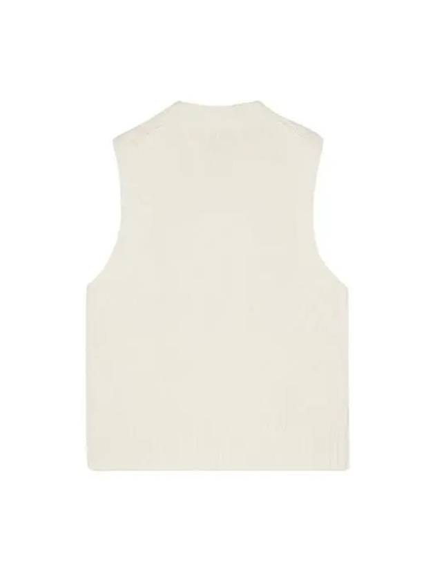 Graphic Wool Mix Vest Knit Top Egret - GANNI - BALAAN 3