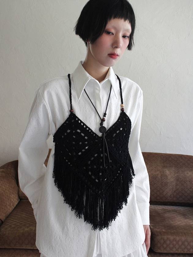 Crochet Tassel Vest BLACK - RUBATI - BALAAN 3