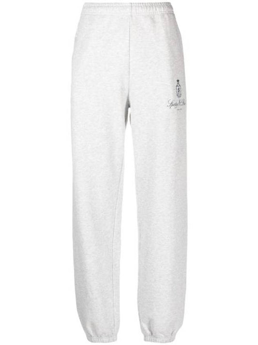 Vendome Logo Print Casual Cotton Track Pants Grey - SPORTY & RICH - BALAAN 1