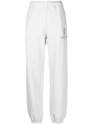 Vendome Logo Print Casual Cotton Track Pants Grey - SPORTY & RICH - BALAAN 1