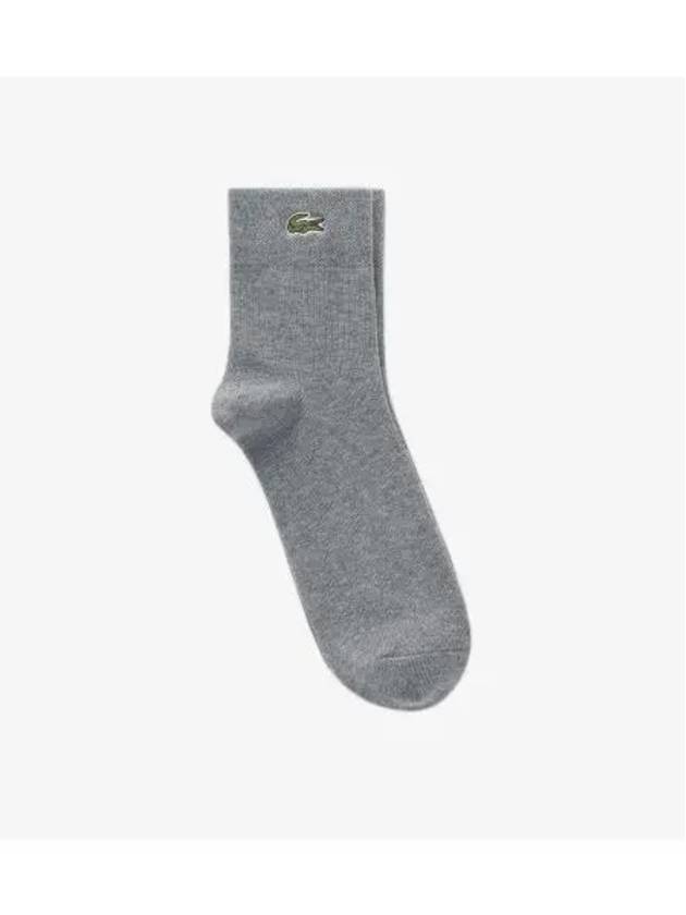 Men s Basic Solid Pique Medium Neck Socks Melange Gray - LACOSTE - BALAAN 2