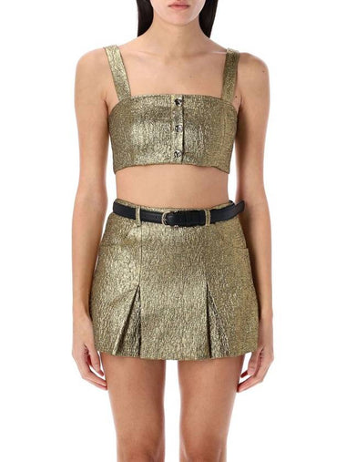 Self-Portrait Metallic Jacquard Crop Top - SELF PORTRAIT - BALAAN 1