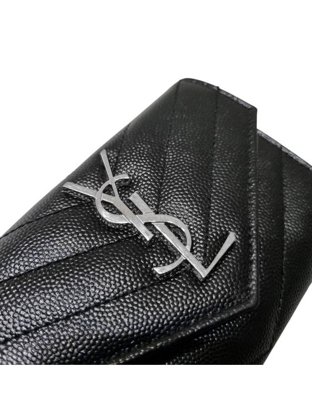 414404 Monogram Envelope Silver Logo Card Business Holder - SAINT LAURENT - BALAAN 7