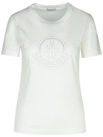 Moncler White Cotton T-Shirt - MONCLER - BALAAN 1